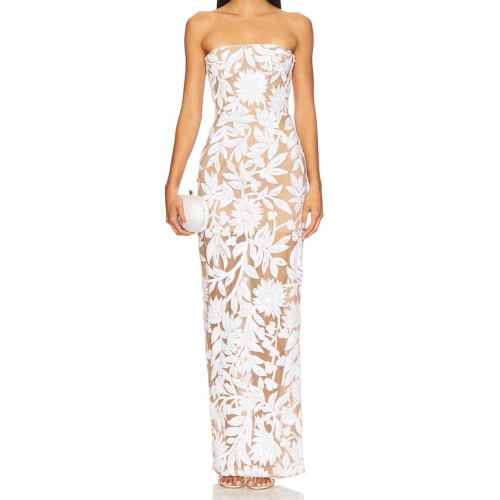 Bronx and Banco Dahlia Maxi Dress in White